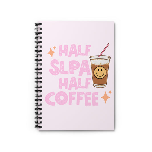 Half SLPA Half Coffee Ruled Line Spiral Notebook