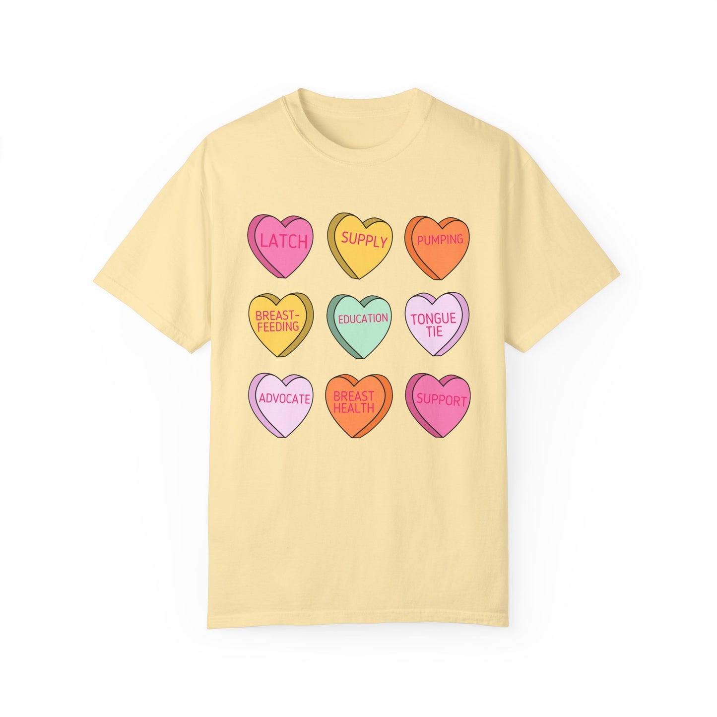 Lactation Consultant Candy Hearts Comfort Colors T-Shirt