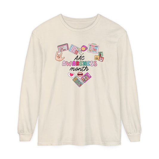 AAC Awareness Month Long Sleeve Comfort Colors T-Shirt