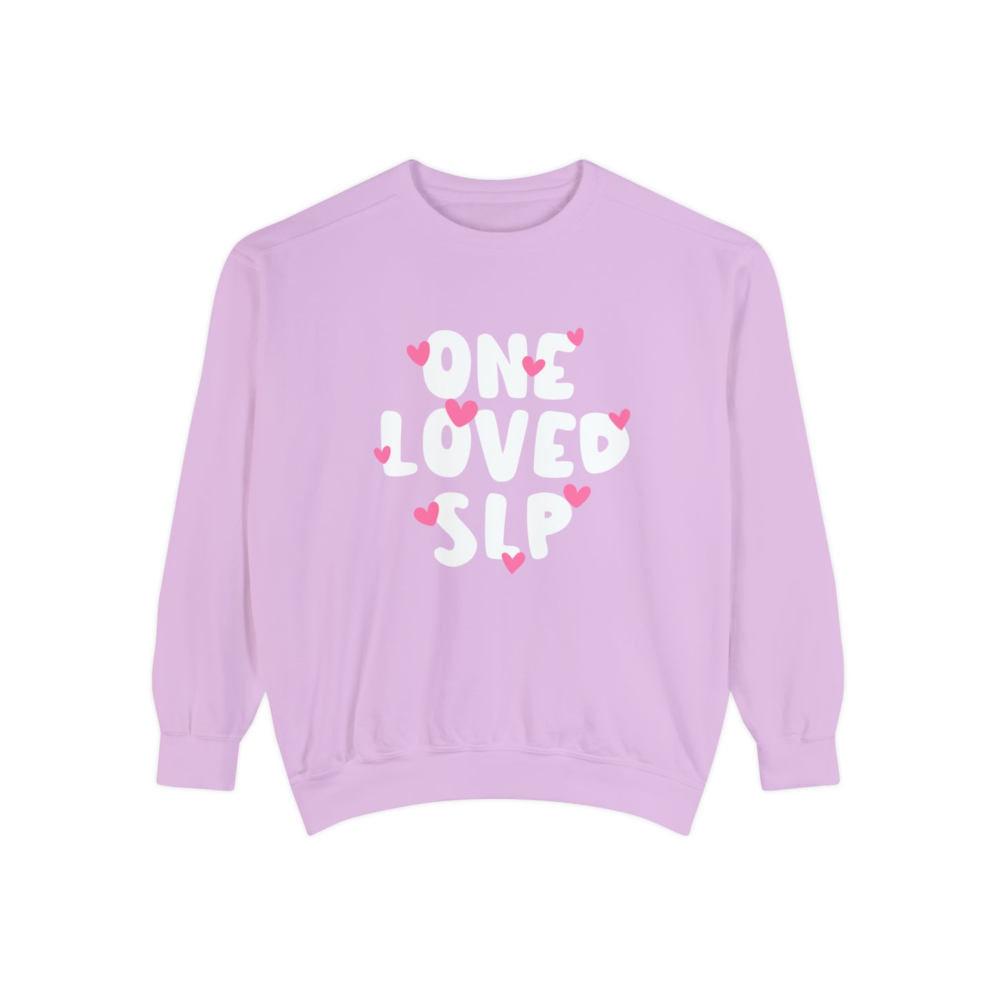 One Loved SLP Hearts Comfort Colors Sweatshirt