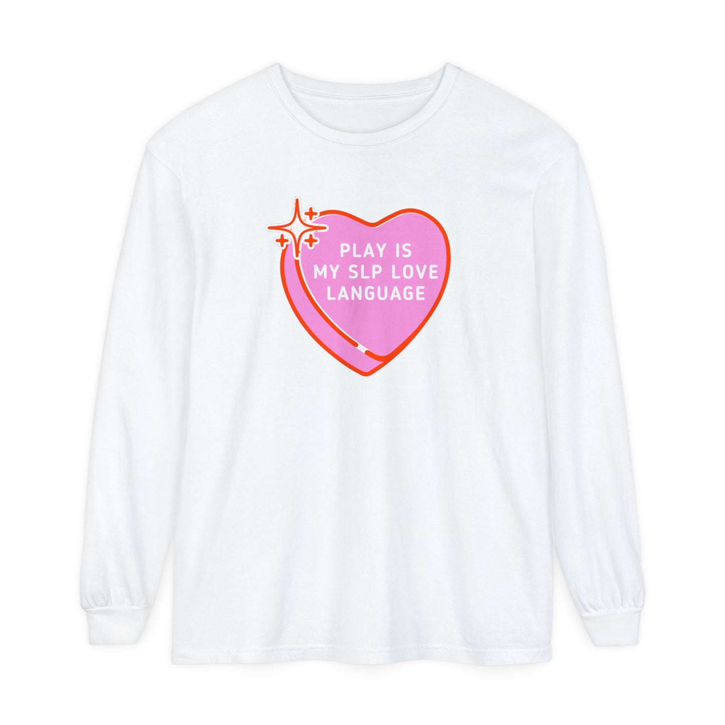 Play Is My SLP Love Language Long Sleeve Comfort Colors T-Shirt