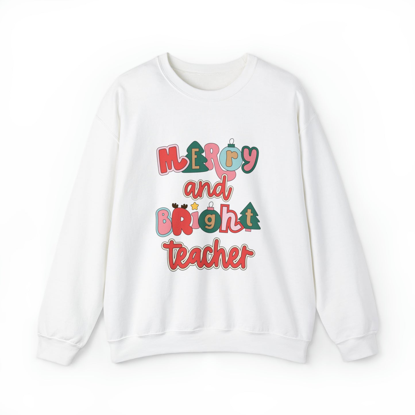 Merry and Bright Teacher Crewneck Sweatshirt