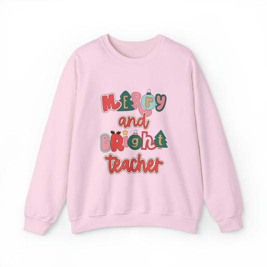 Merry and Bright Teacher Crewneck Sweatshirt