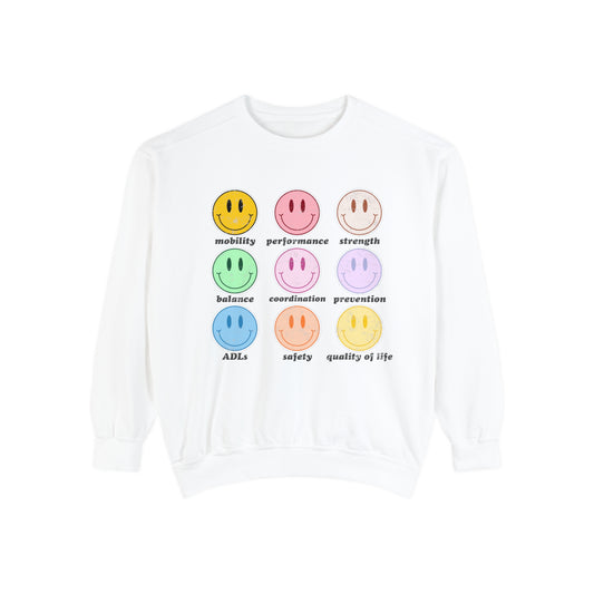 Retro Smiley PT Scope Comfort Colors Sweatshirt