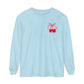 Speech Pathology Bow Cherries Long Sleeve Comfort Colors T-Shirt | Front and Back Print