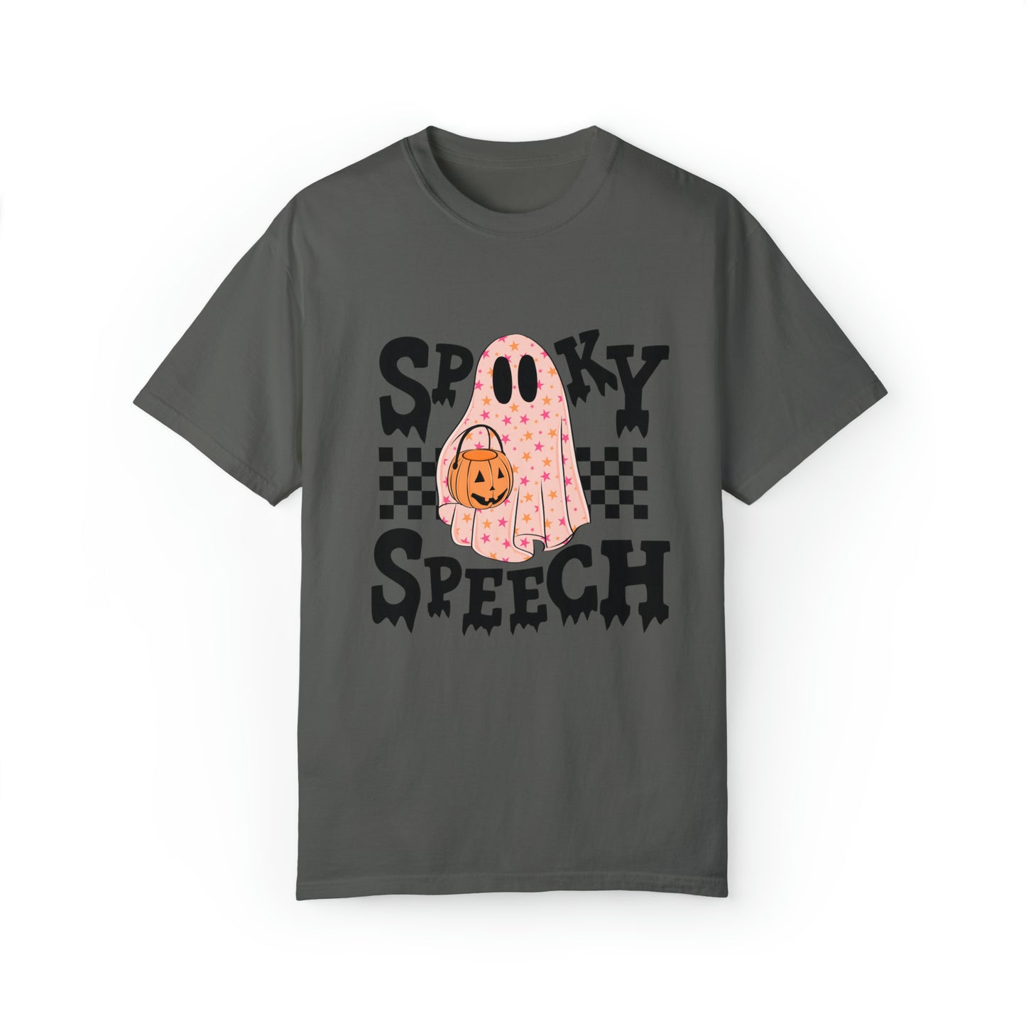 Spooky Speech Checkerboard Comfort Colors T-Shirt