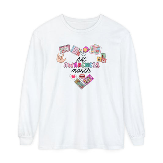 AAC Awareness Month Long Sleeve Comfort Colors T-Shirt