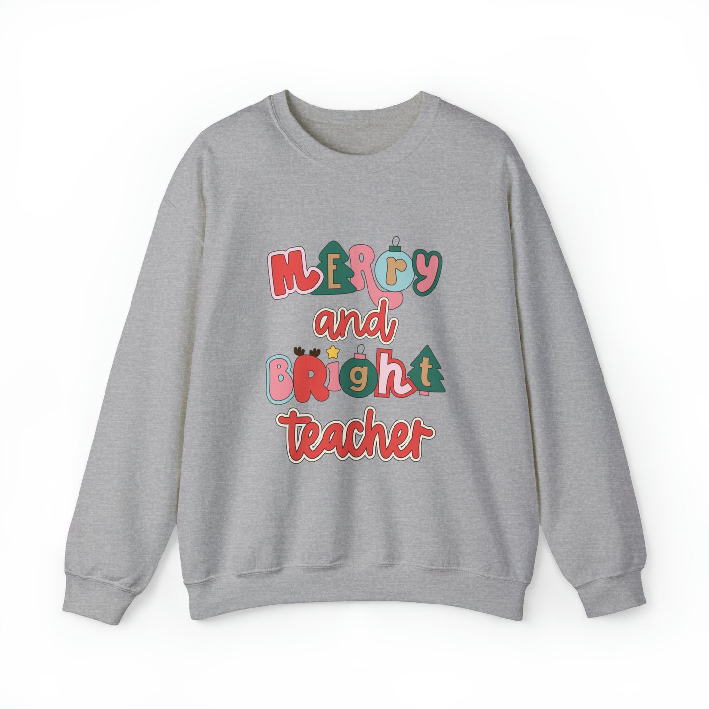 Merry and Bright Teacher Crewneck Sweatshirt