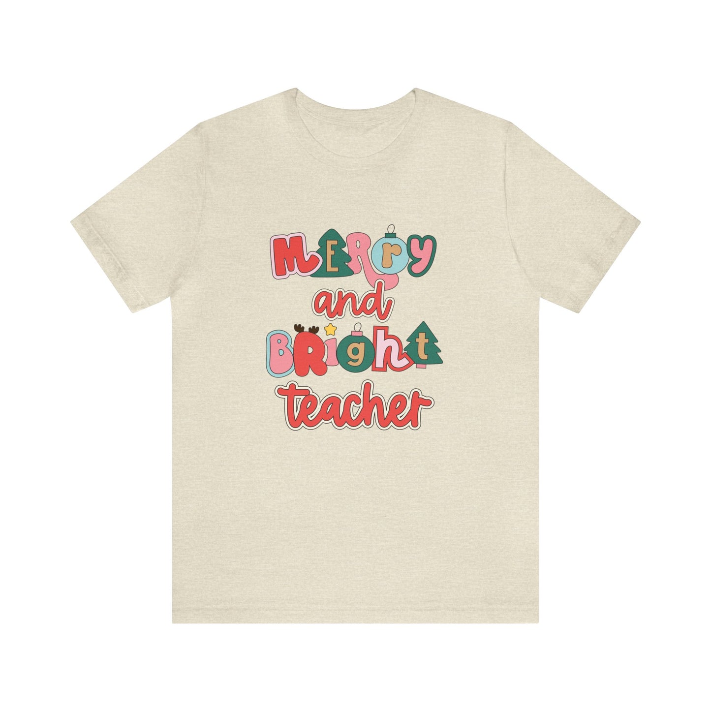 Merry and Bright Teacher Jersey T-Shirt