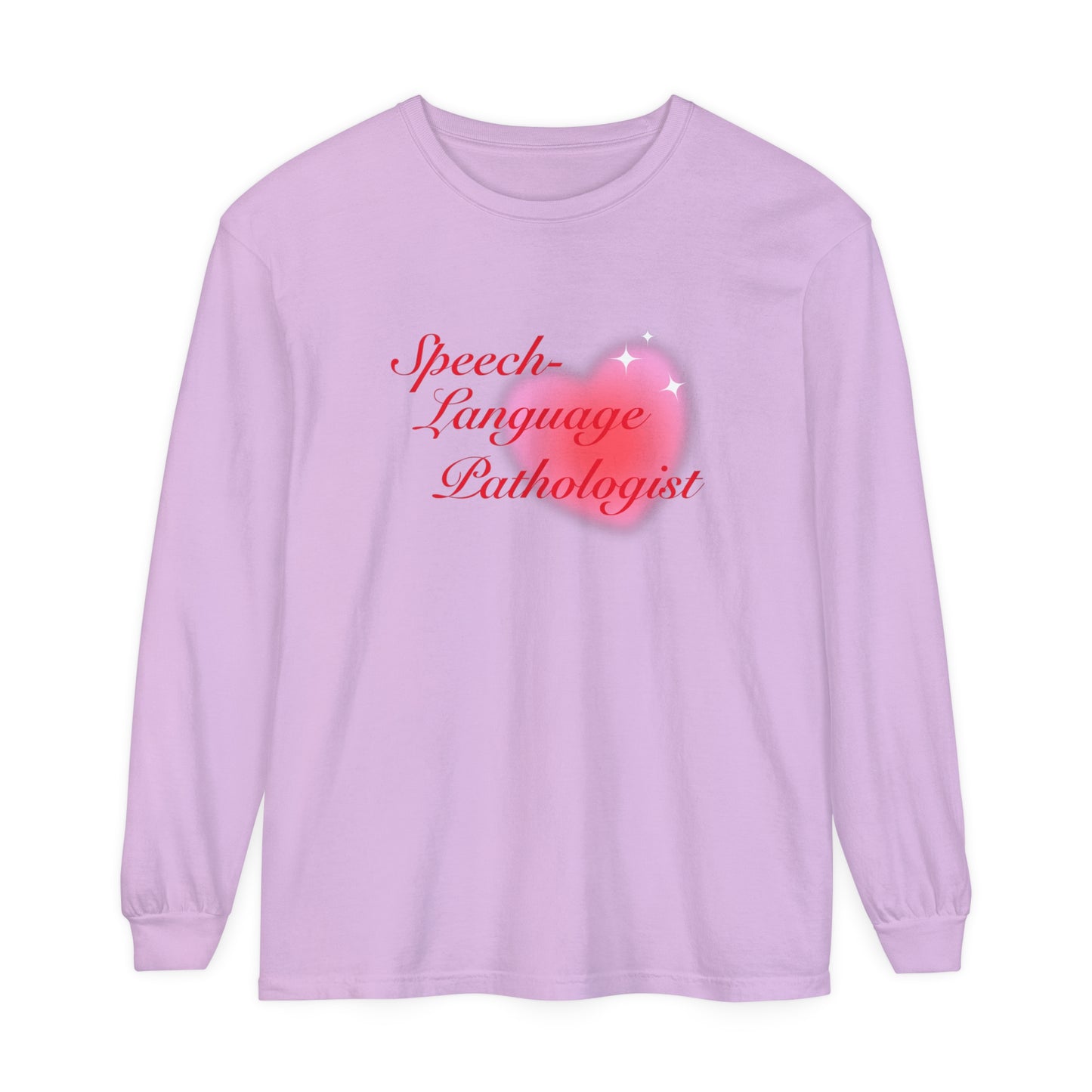 Speech-Language Pathologist Heart Long Sleeve Comfort Colors T-Shirt