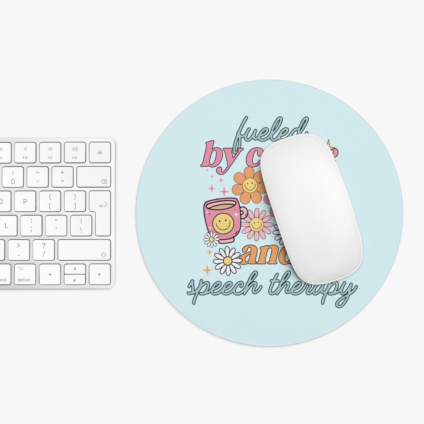 Fueled By Coffee and Speech Therapy Mouse Pad