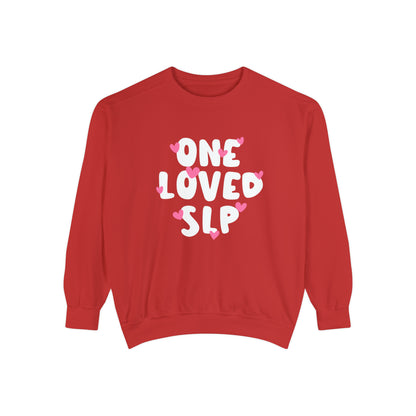 One Loved SLP Hearts Comfort Colors Sweatshirt