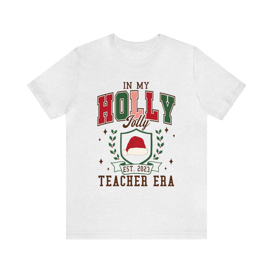 Holly Jolly Teacher Era Jersey T-Shirt