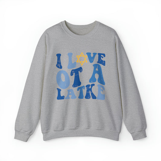 I Love OT a Latke Crewneck Sweatshirt