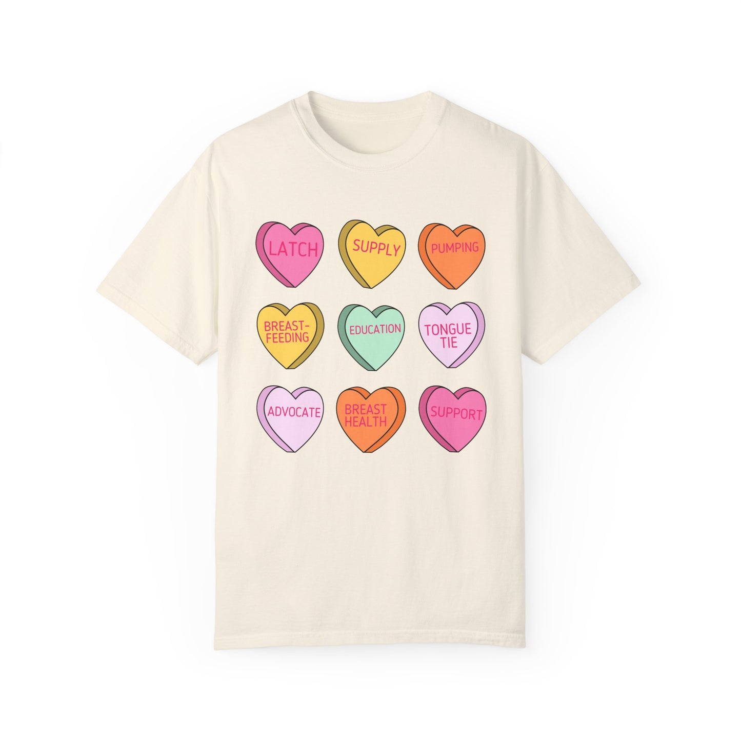 Lactation Consultant Candy Hearts Comfort Colors T-Shirt