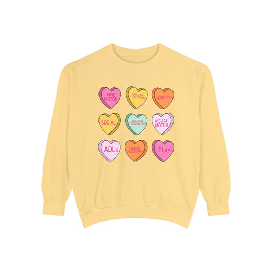 OT Scope Candy Hearts Comfort Colors Sweatshirt