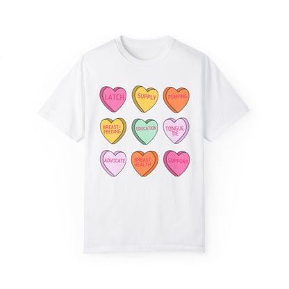 Lactation Consultant Candy Hearts Comfort Colors T-Shirt