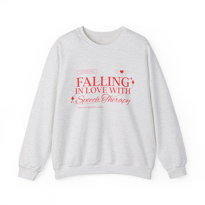 Falling in Love With Speech Therapy Crewneck Sweatshirt