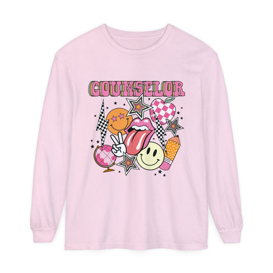 Retro Counselor Long Sleeve Comfort Colors T-shirt