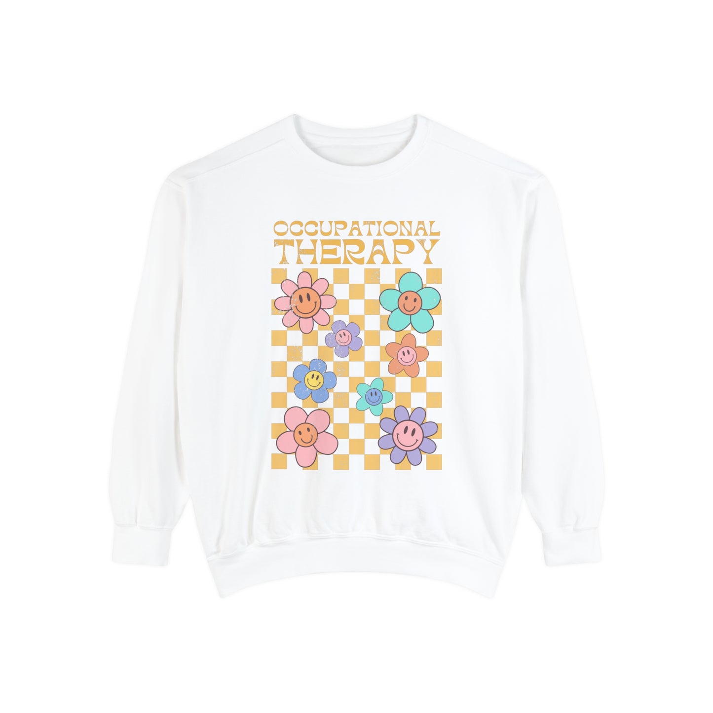 OT Distressed Retro Daisy Comfort Colors Sweatshirt