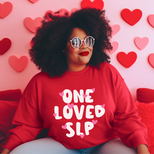 One Loved SLP Hearts Crewneck Sweatshirt