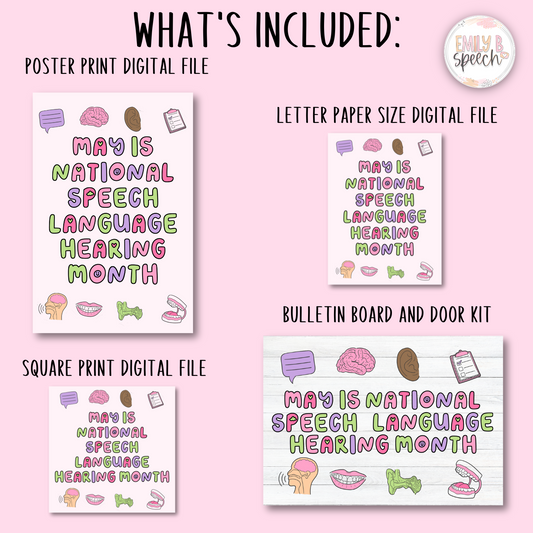 Speech Language Hearing Month Poster and Bulletin Board Kit