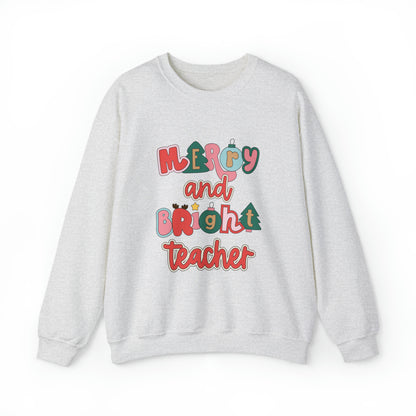 Merry and Bright Teacher Crewneck Sweatshirt