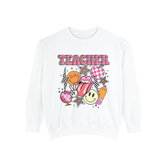 Retro Teacher Comfort Colors Sweatshirt