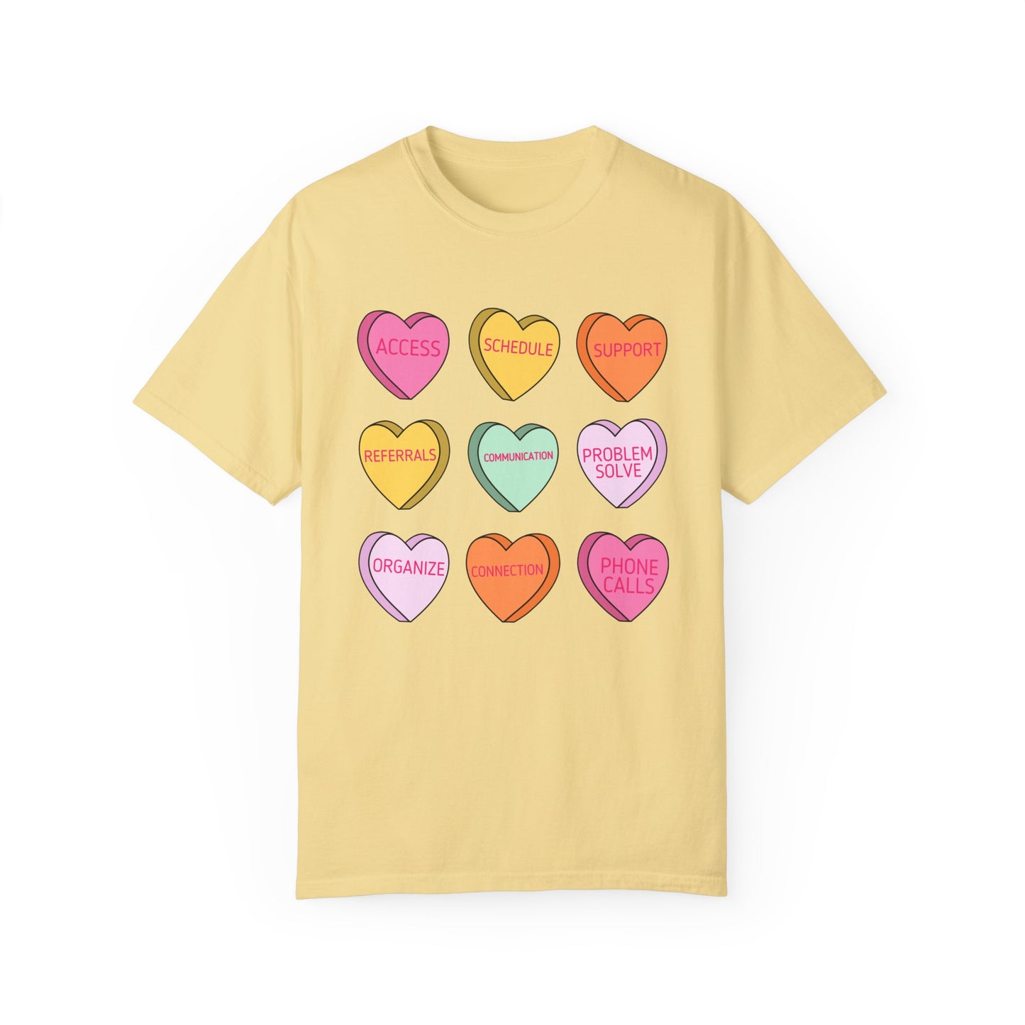 Patient Access Rep Candy Hearts Comfort Colors T-Shirt