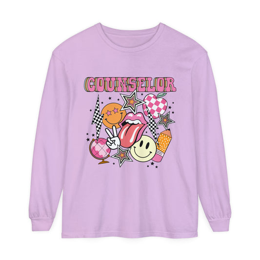 Retro Counselor Long Sleeve Comfort Colors T-shirt