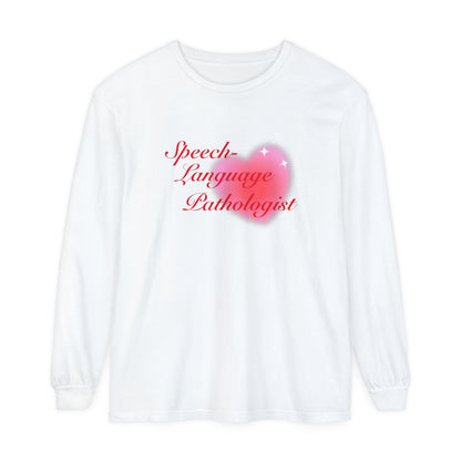 Speech-Language Pathologist Heart Long Sleeve Comfort Colors T-Shirt