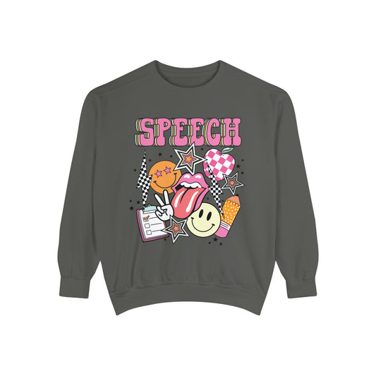 Retro Speech Comfort Colors Sweatshirt