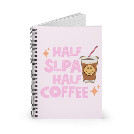 Half SLPA Half Coffee Ruled Line Spiral Notebook