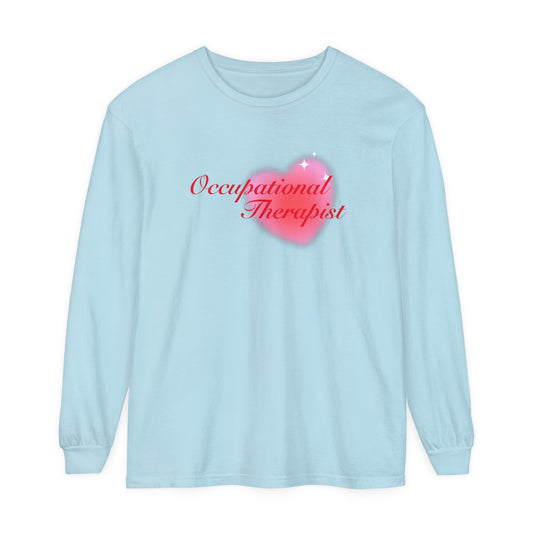 Occupational Therapist Heart Long Sleeve Comfort Colors T-Shirt