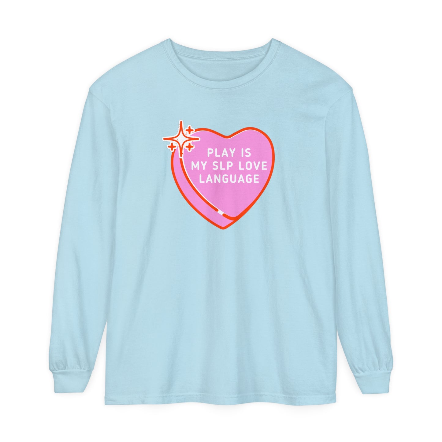 Play Is My SLP Love Language Long Sleeve Comfort Colors T-Shirt