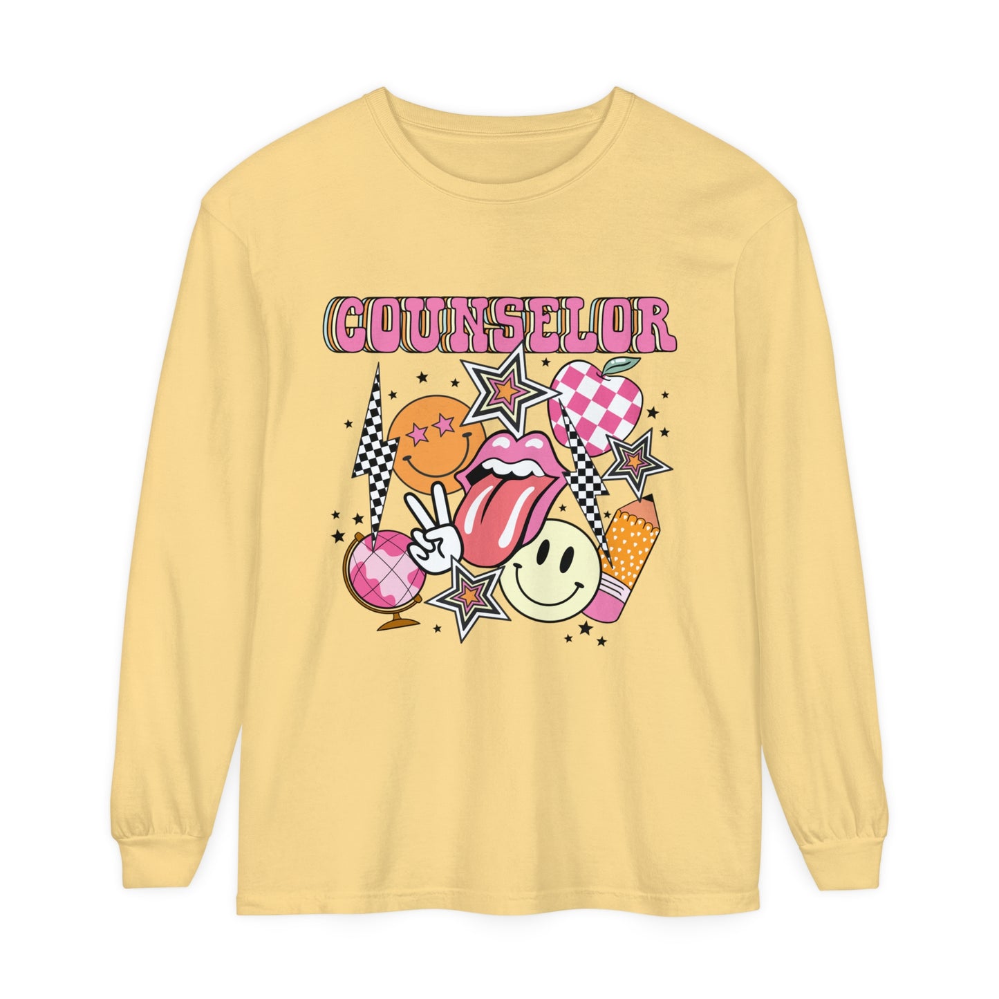 Retro Counselor Long Sleeve Comfort Colors T-shirt