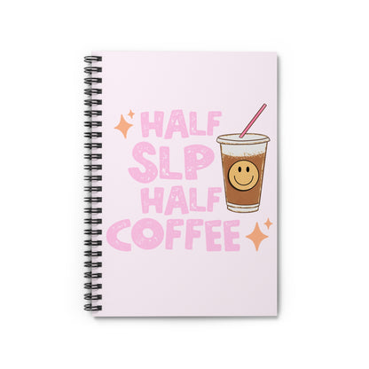 Half SLP Half Coffee Ruled Line Spiral Notebook