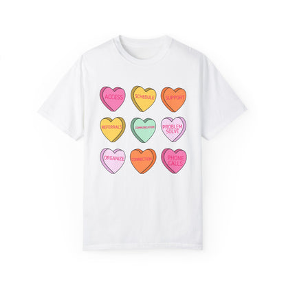 Patient Access Rep Candy Hearts Comfort Colors T-Shirt