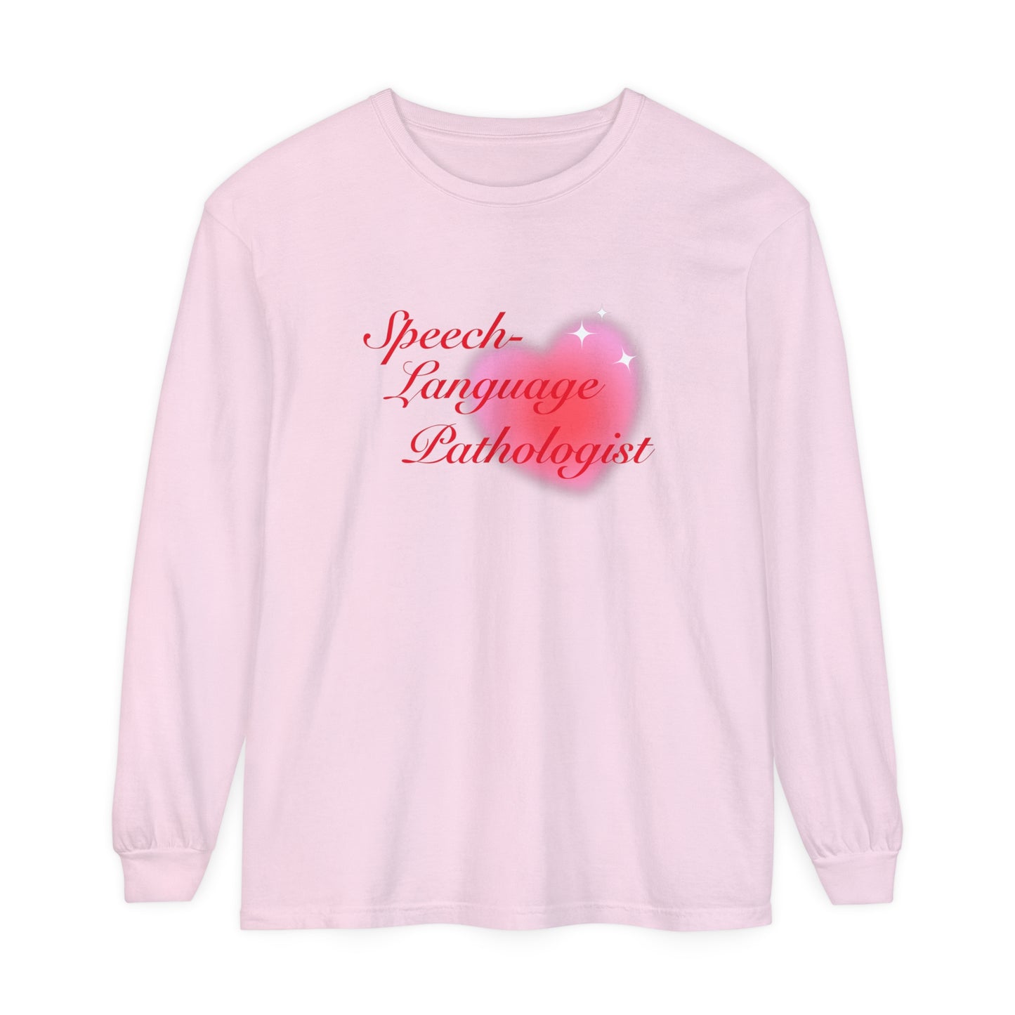 Speech-Language Pathologist Heart Long Sleeve Comfort Colors T-Shirt