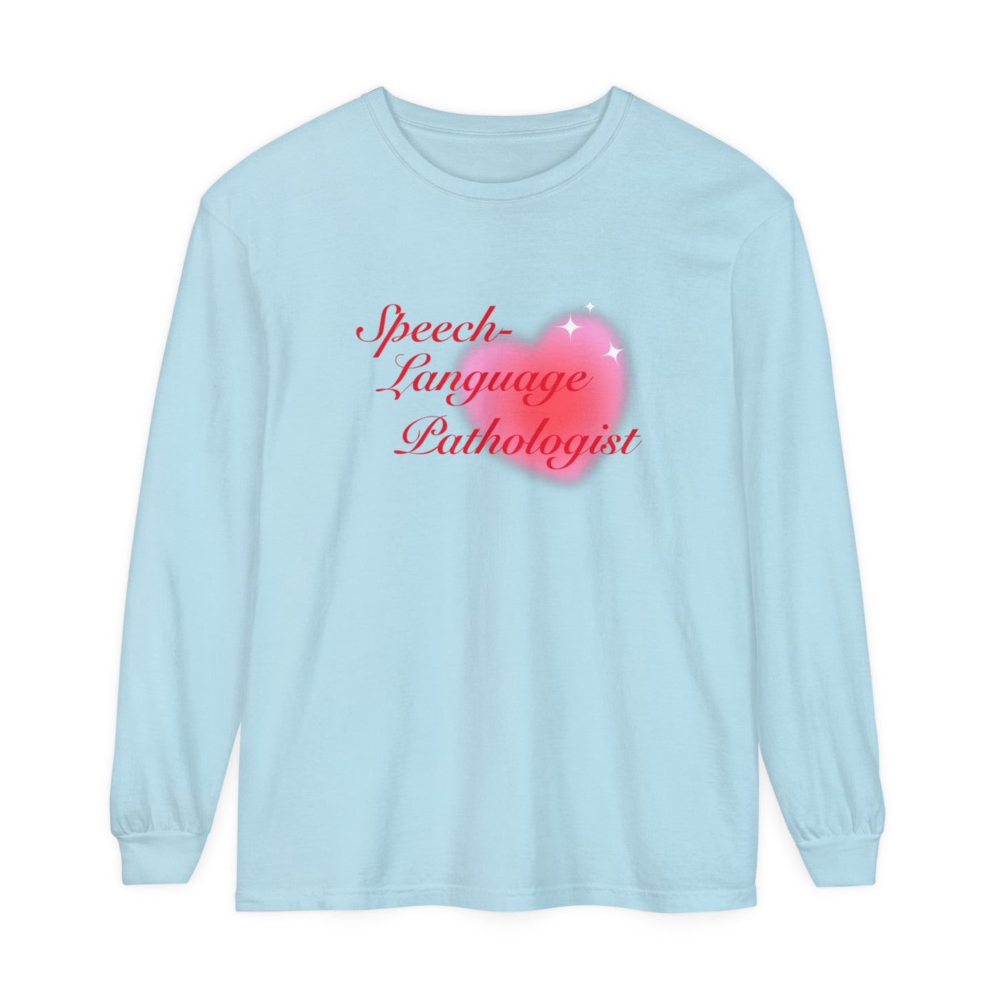 Speech-Language Pathologist Heart Long Sleeve Comfort Colors T-Shirt