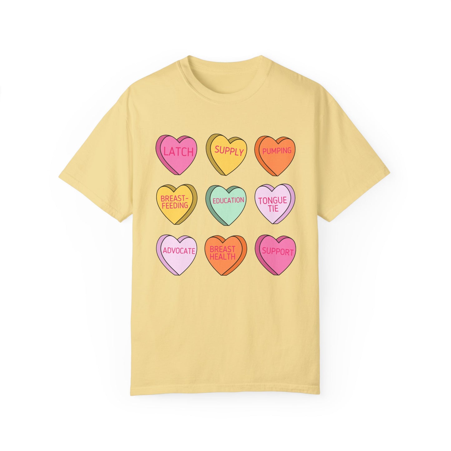 Lactation Consultant Candy Hearts Comfort Colors T-Shirt