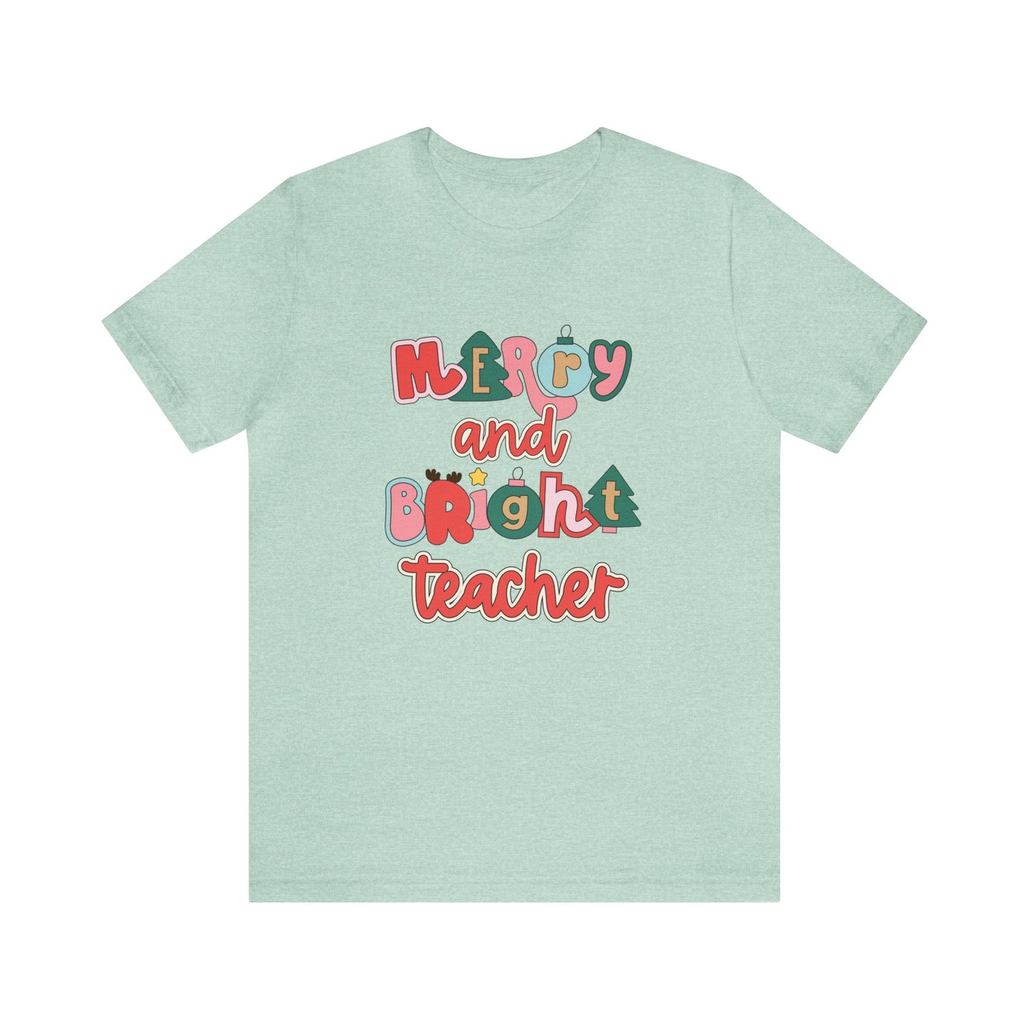 Merry and Bright Teacher Jersey T-Shirt