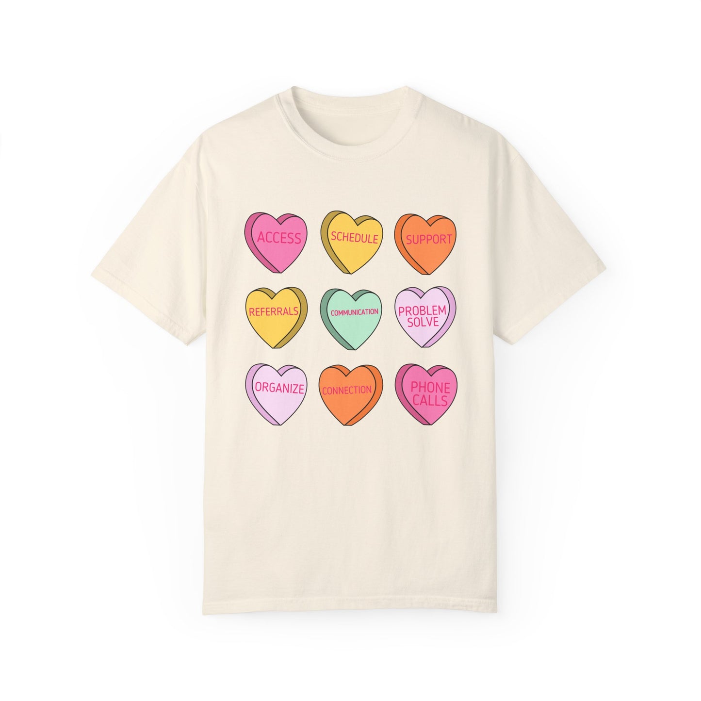 Patient Access Rep Candy Hearts Comfort Colors T-Shirt