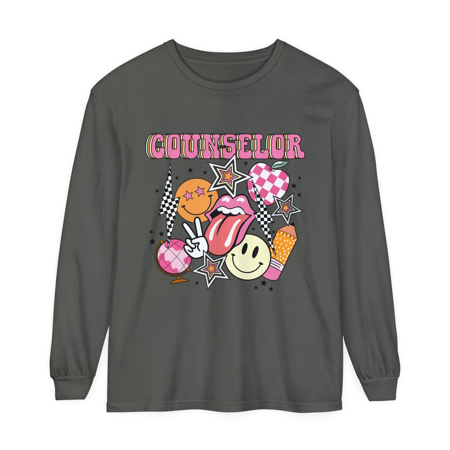 Retro Counselor Long Sleeve Comfort Colors T-shirt