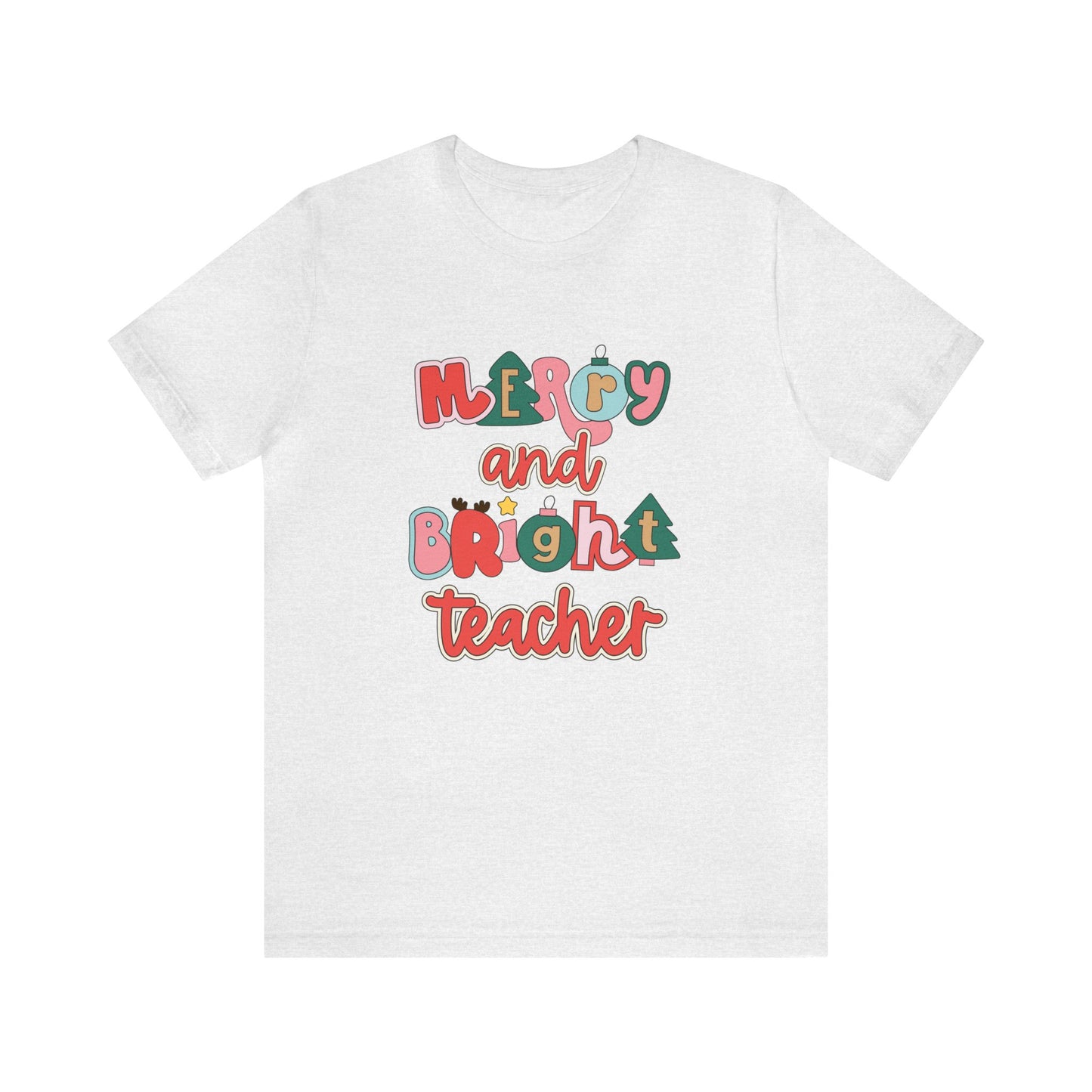 Merry and Bright Teacher Jersey T-Shirt