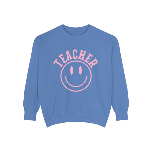 Teacher Pink Smile Comfort Colors Sweatshirt