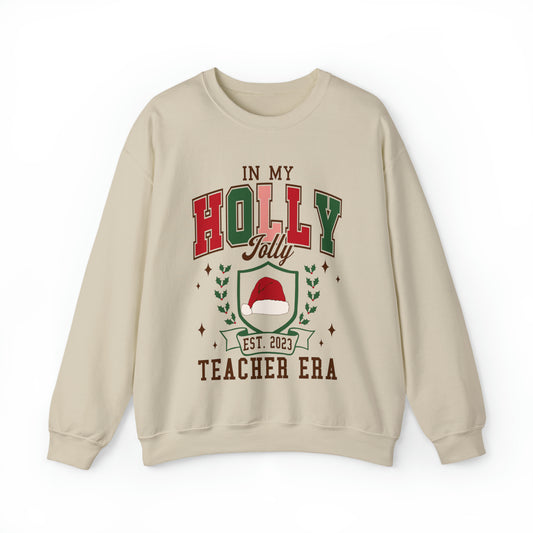 Holly Jolly Teacher Era Crewneck Sweatshirt