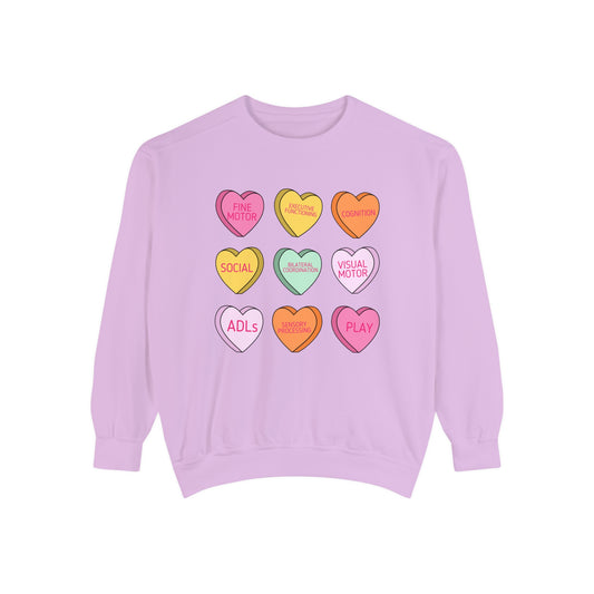 OT Scope Candy Hearts Comfort Colors Sweatshirt