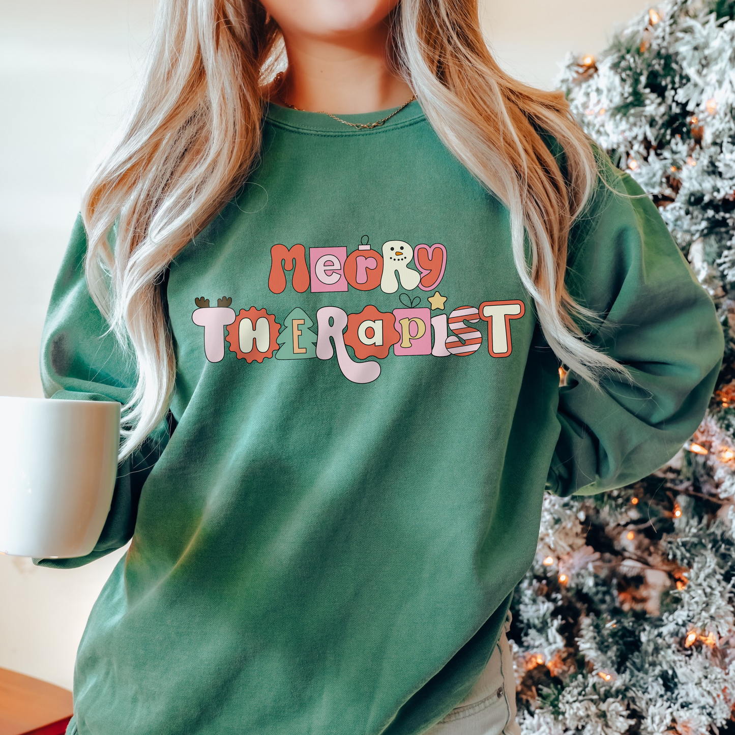 Comfort colors light green sweatshirt hot sale