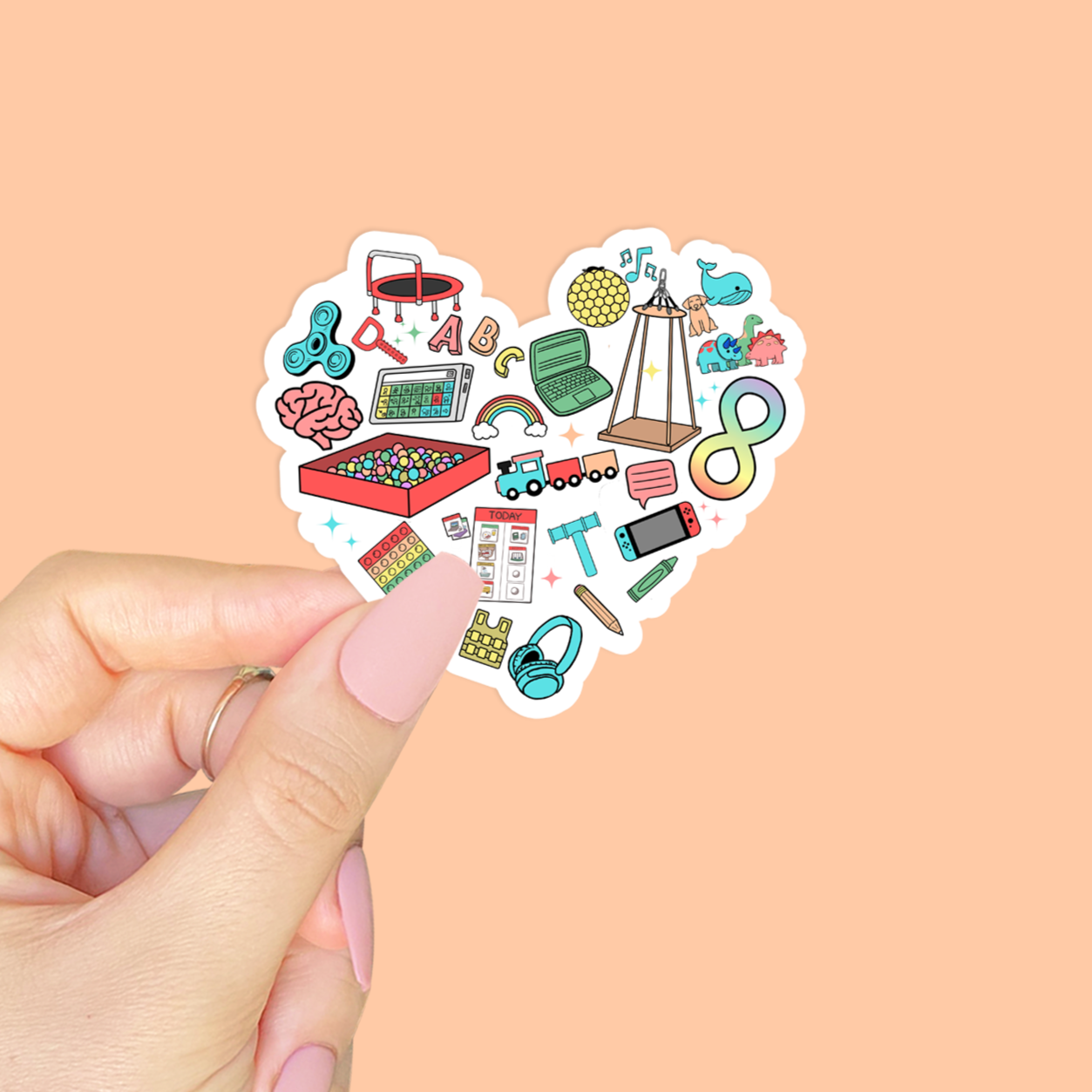 Autism Heart Waterproof Sticker